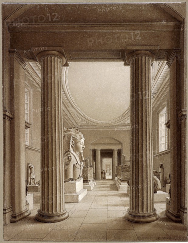 Egyptian Gallery in the British Museum, London, c1840. Artist: Robert Havell