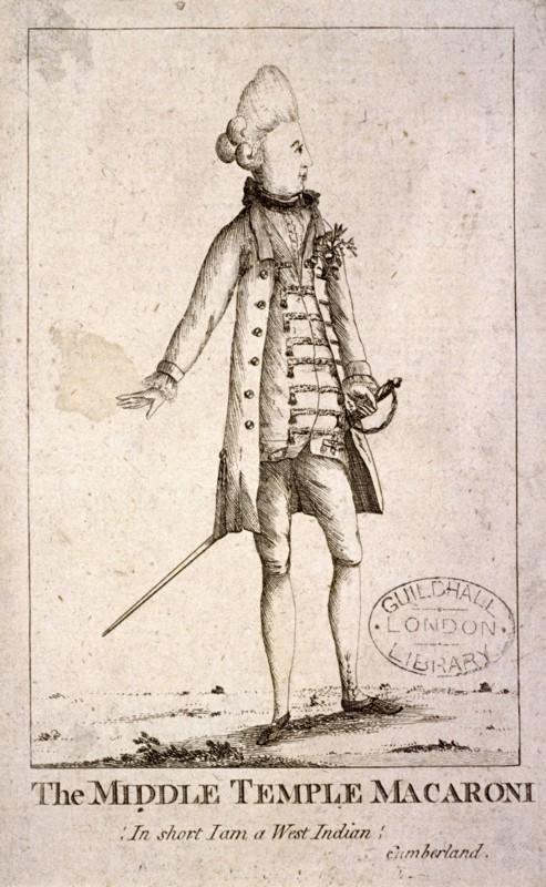 'Middle Temple Macaroni', c1772. Artist: Anon