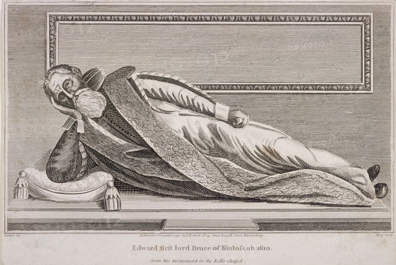 Monument to Sir Edward Bruce in Rolls Chapel, Chancery Lane, London, 1794. Artist: King