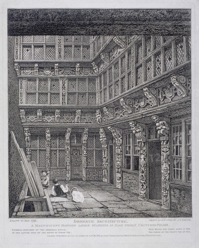 Mansion of Sir Richard (Dick) Whittington in Hart Street, Crutched Friars, London, 1812. Artist: John Thomas Smith