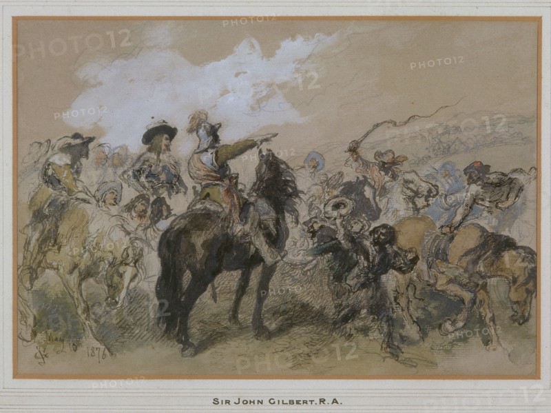 Horsemen at the time of Charles I, 1876. Artist: Sir John Gilbert