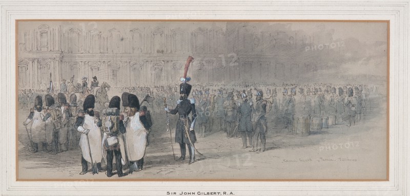 National Guard at The Tuileries, 1846?. Artist: Sir John Gilbert