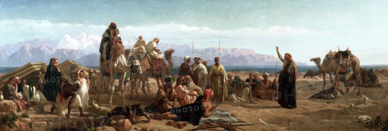 'Early morning in the wilderness of Shur', 1860. Artist: Frederick Goodall