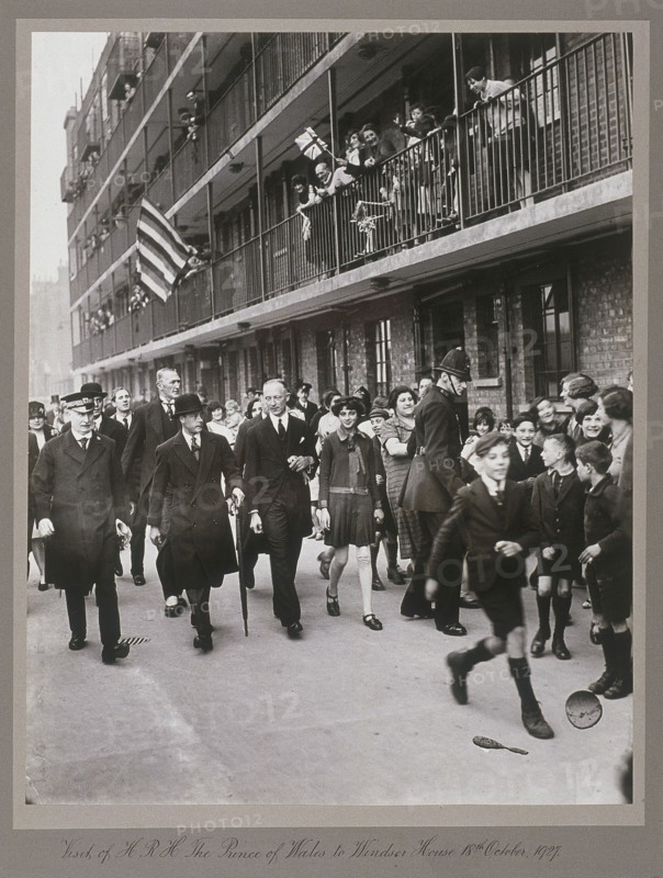 Visit of the Prince of Wales to Shoreditch, London, 18th October 1927. Artist: Anon
