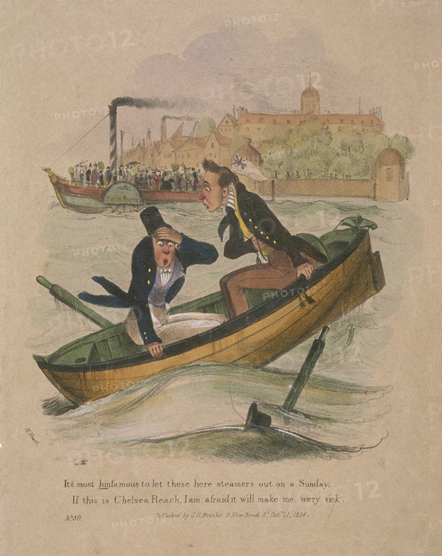 'It's most hinfamous to let these here steamers out on a Sunday...', 1834. Artist: Anon