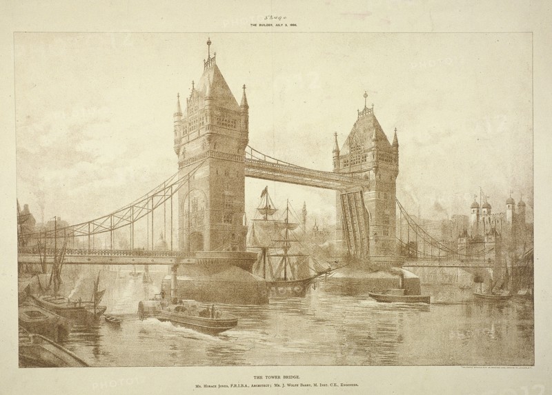 View of Tower Bridge, London, c1964. Artist: Anon