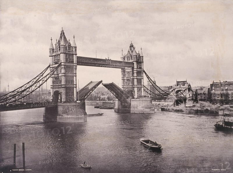 View of the east side of Tower Bridge, Stepney, London, c1900. Artist: Anon