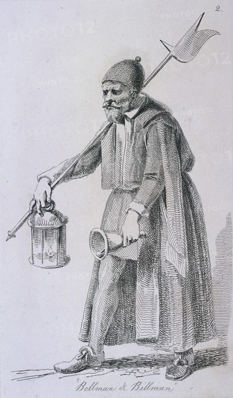 'Bellman & Billman', c1680, Cries of London, (c1819?). Artist: John Thomas Smith