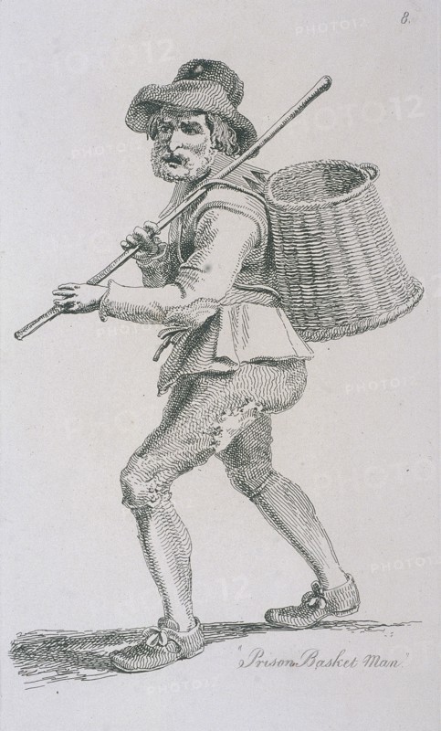 'Prison Basket Man', c1680, Cries of London, (c1819?). Artist: John Thomas Smith