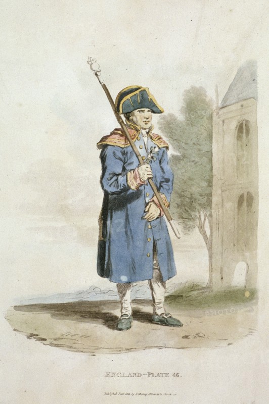 A church beadle, Provincial Characters, 1813. Artist: Anon