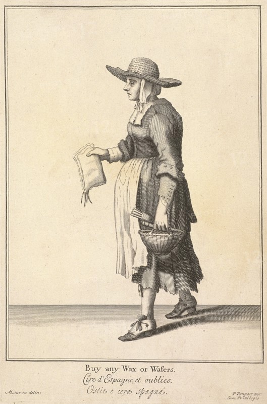 'Buy any Wax or Wafers', Cries of London, (c1688?). Artist: Pierce Tempest