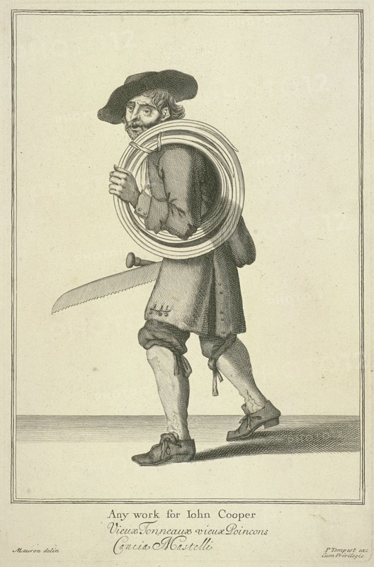 'Any work for John Cooper', Cries of London, (c1688?). Artist: Pierce Tempest
