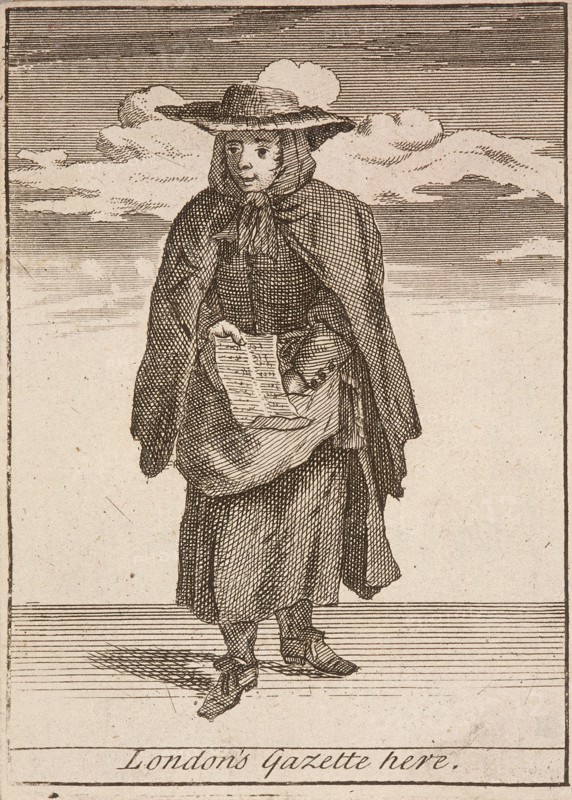 'London's Gazette here', Cries of London, (c1688?). Artist: Anon