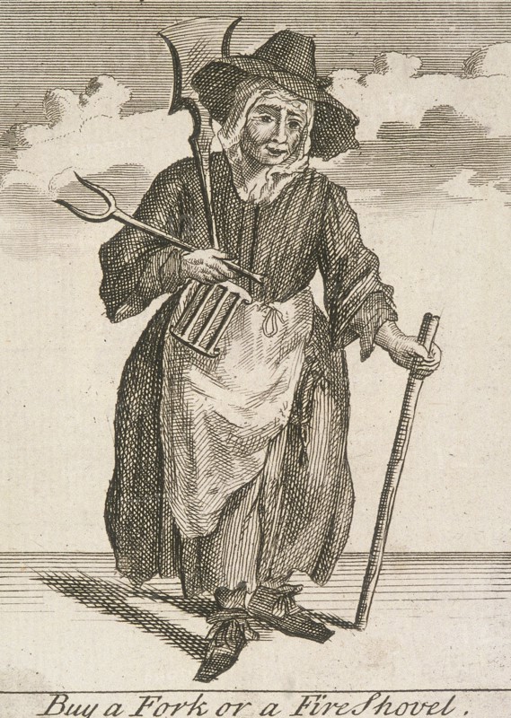 'Buy a Fork or a Fire Shovel', Cries of London, (c1688?). Artist: Anon