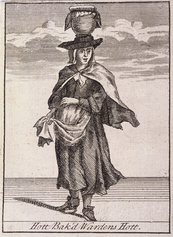 'Hott Bak'd Wardens Hott', Cries of London, (c1688?). Artist: Anon