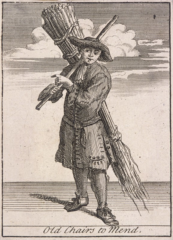 'Old Chairs to Mend', Cries of London, (c1688?). Artist: Anon
