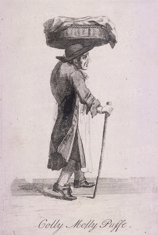 'Colly Molly Puffe', Cries of London, c1688. Artist: Anon