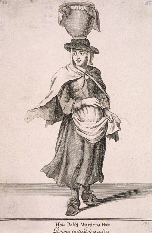 'Hot Bak'd Wardens Hot', Cries of London, (c1688?). Artist: Anon