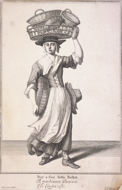 'Buy a fine Table Basket', Cries of London, (1688?). Artist: Anon