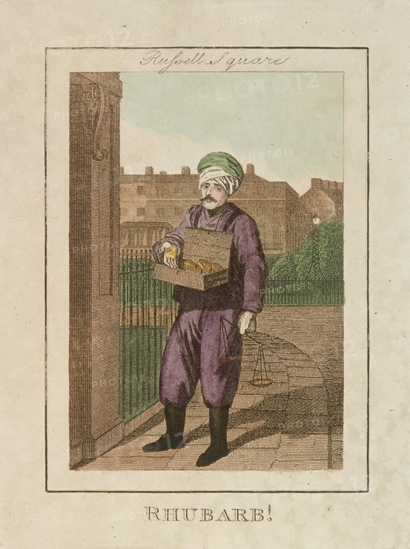'Rhubarb!', Cries of London, 1804. Artist: Anon