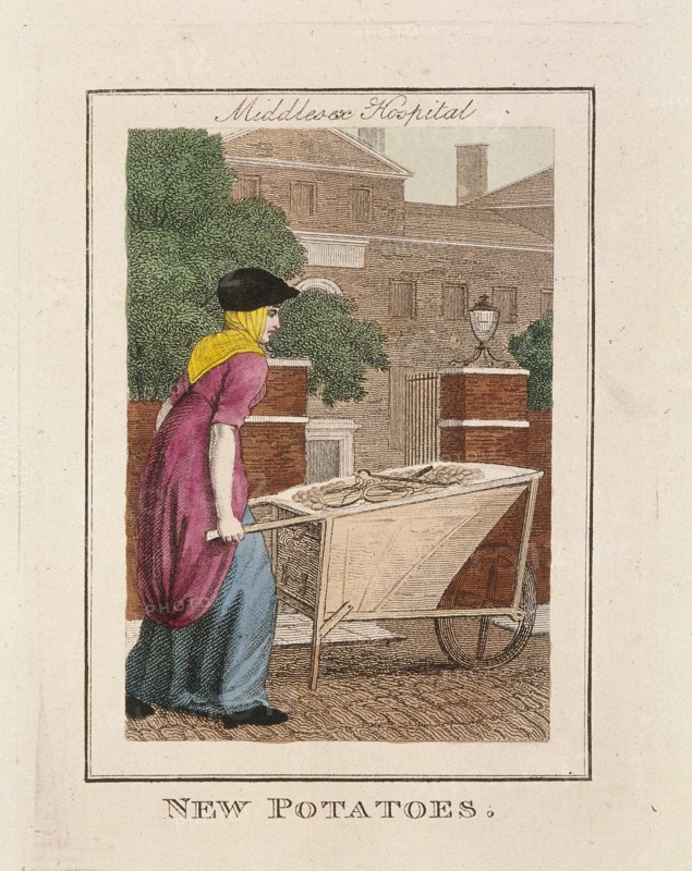 'New Potatoes', Cries of London, 1804. Artist: Anon