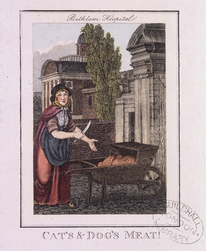'Cat's and Dog's Meat!', Cries of London, 1804. Artist: Anon