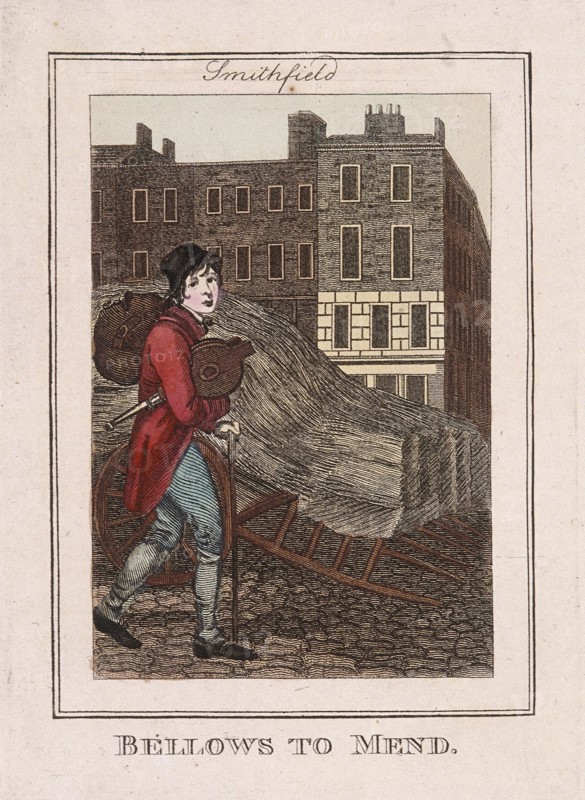 'Bellows to Mend', Cries of London, 1804. Artist: Anon