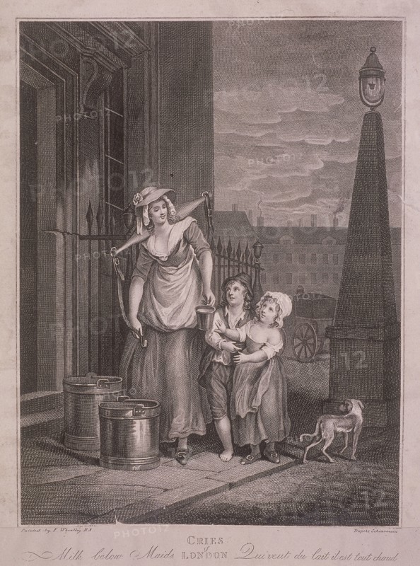 'Milk below Maids', Cries of London, c1795. Artist: Luigi Schiavonetti