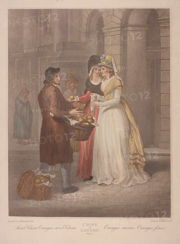 'Sweet China Oranges, sweet China', Cries of London, c1870. Artist: Anon