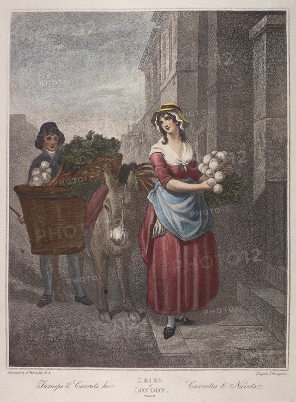 'Turnips & Carrots ho', Cries of London, c1870. Artist: Anon