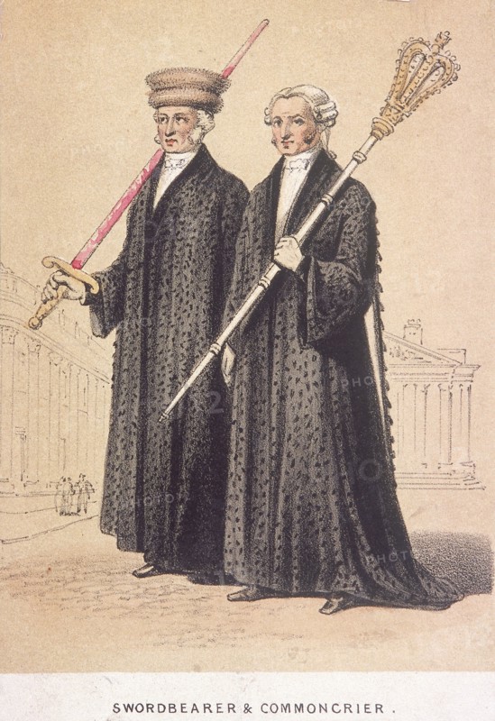 A Swordbearer and a Commoncrier, 1855. Artist: Day & Son