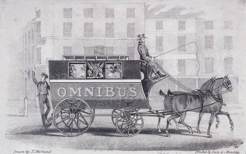 Shillibeer's second omnibus, drawn by two horses instead of three, c1830. Artist: Dean and Munday