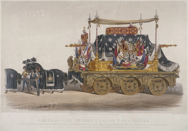 View of the funeral car of the Duke of Wellington, 1852. Artist: Richard Redgrave