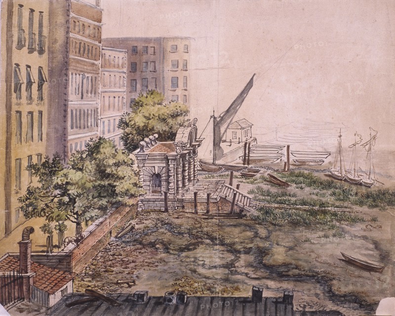 View of York Stairs, Westminster, 1809. Artist: Anon