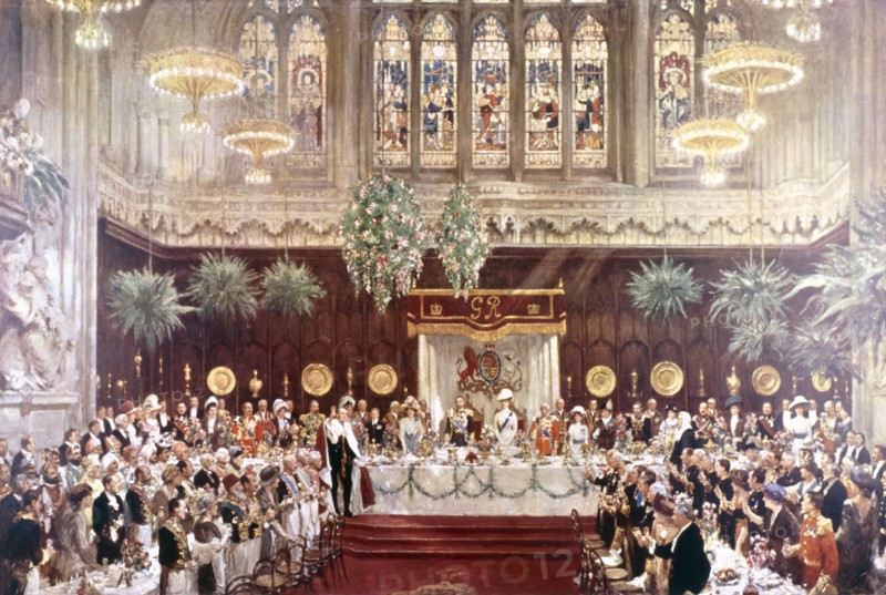 View of the Coronation luncheon for King George V and Queen Mary consort, London, 1911. Artist: Anon