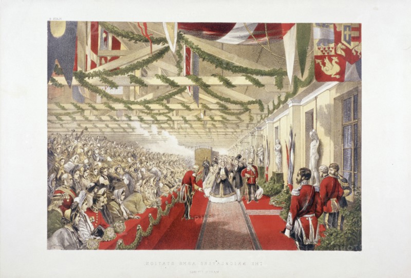 Princess Alexandra's arrival at Bricklayers' Arms Station, Bermondsey, London, 1863. Artist: Anon