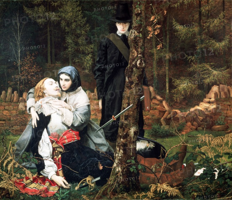'The Wounded Cavalier', 1855. Artist: William Shakespeare Burton