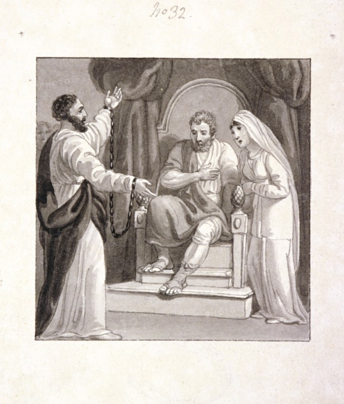 St Paul before the Governor of Caesarea, Felix, and his Wife, Drusilla', c1810-1844. Artist: Henry Corbould