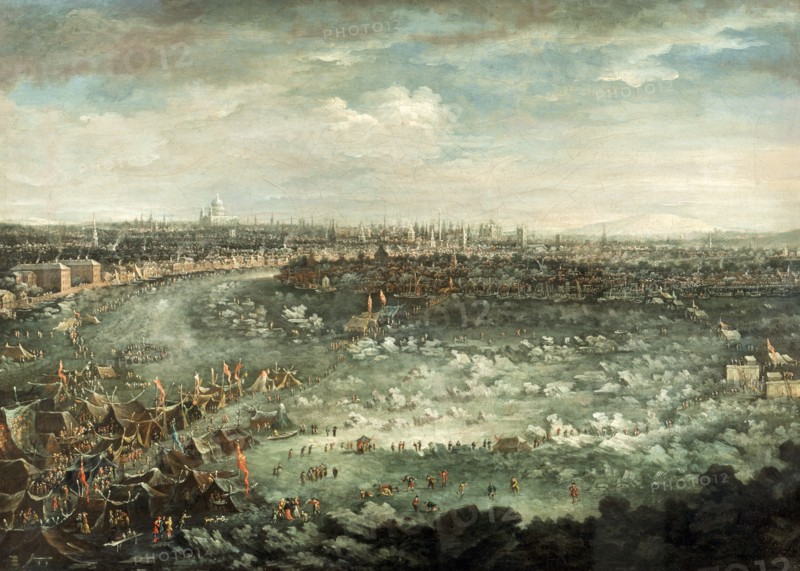 'The Thames During the Great Frost of 1739'. Artist: Jan Griffier II