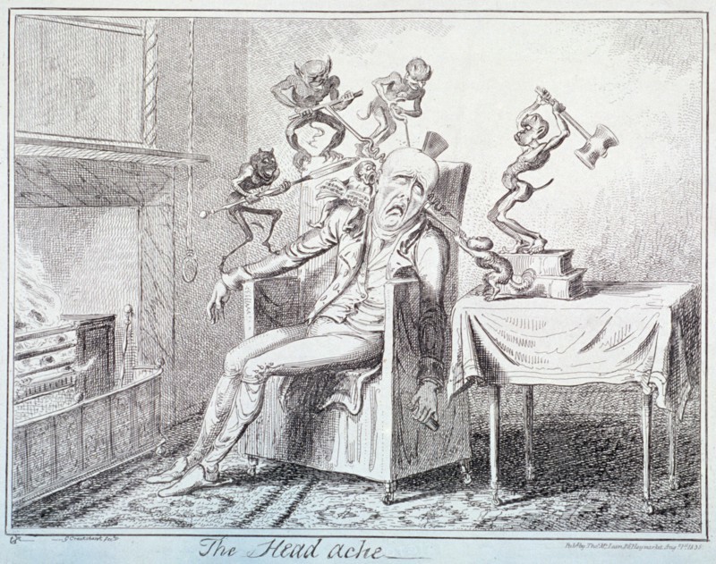 'The head ache', 1835. Artist: George Cruikshank