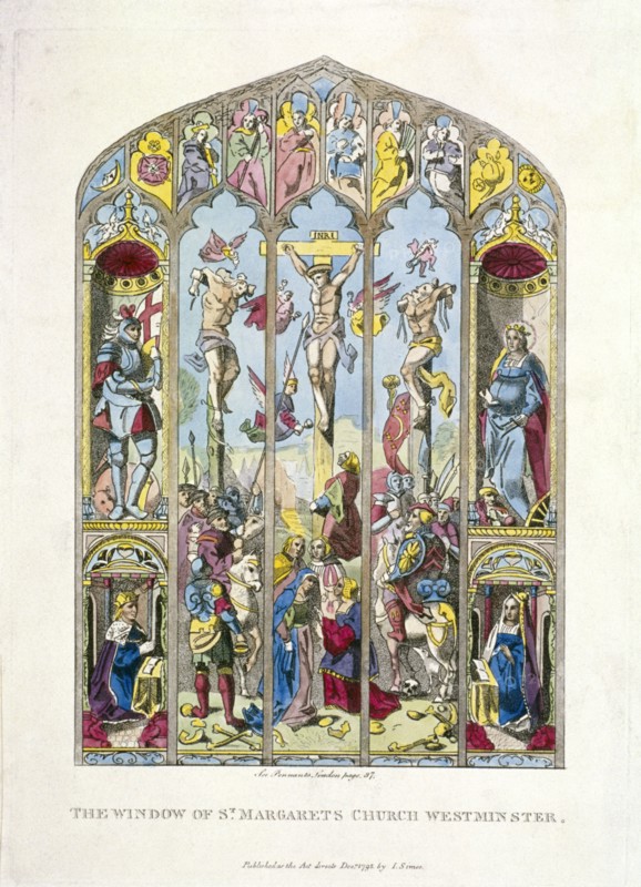 East window in St Margaret, Westminster, depicting the crucifixion, London, 1795. Artist: Anon