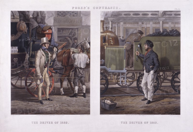 'The Driver of 1832' and 'The Driver of 1852'. Artist: J Harris