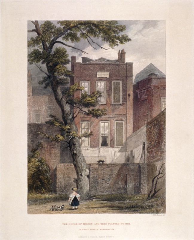 View of Milton's residence, Petty France, Westminster, London, 1851. Artist: John Wykeham Archer