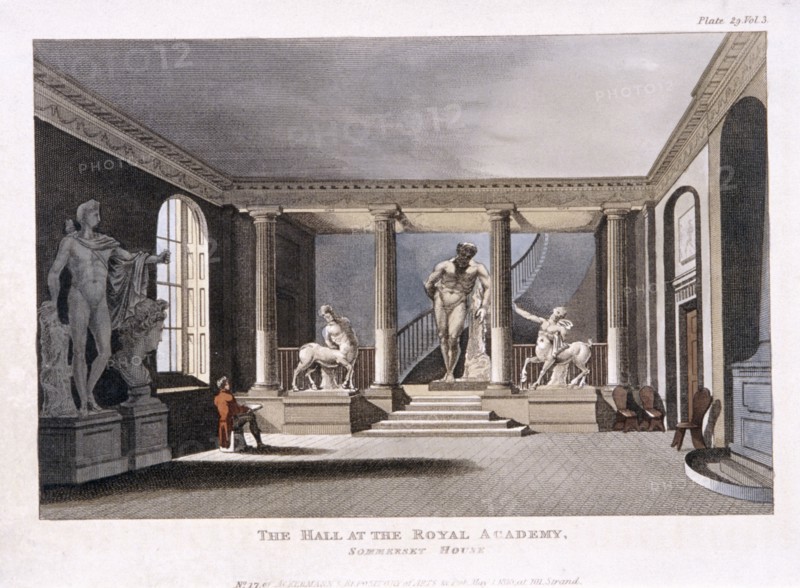 Royal Academy of Arts in the Somerset House, Westminster, London, 1810. Artist: Anon