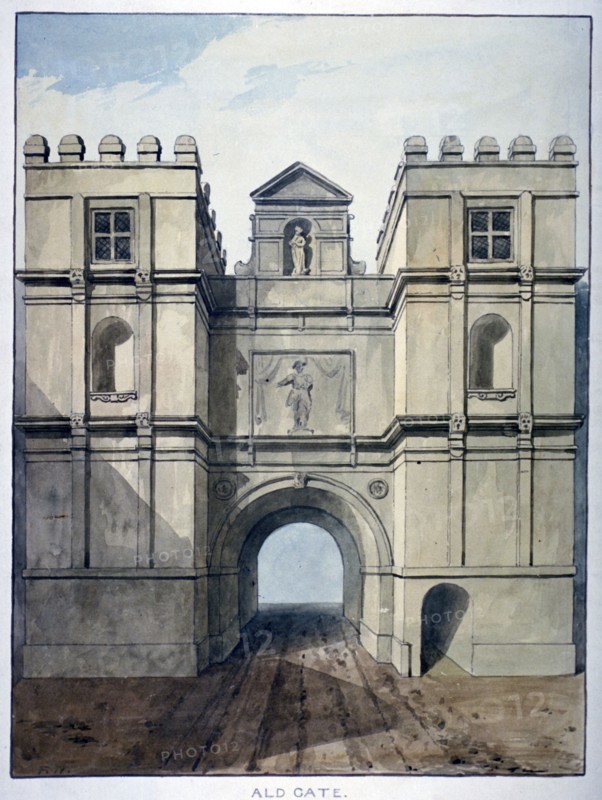 Aldgate, London, c1820(?). Artist: Frederick Nash
