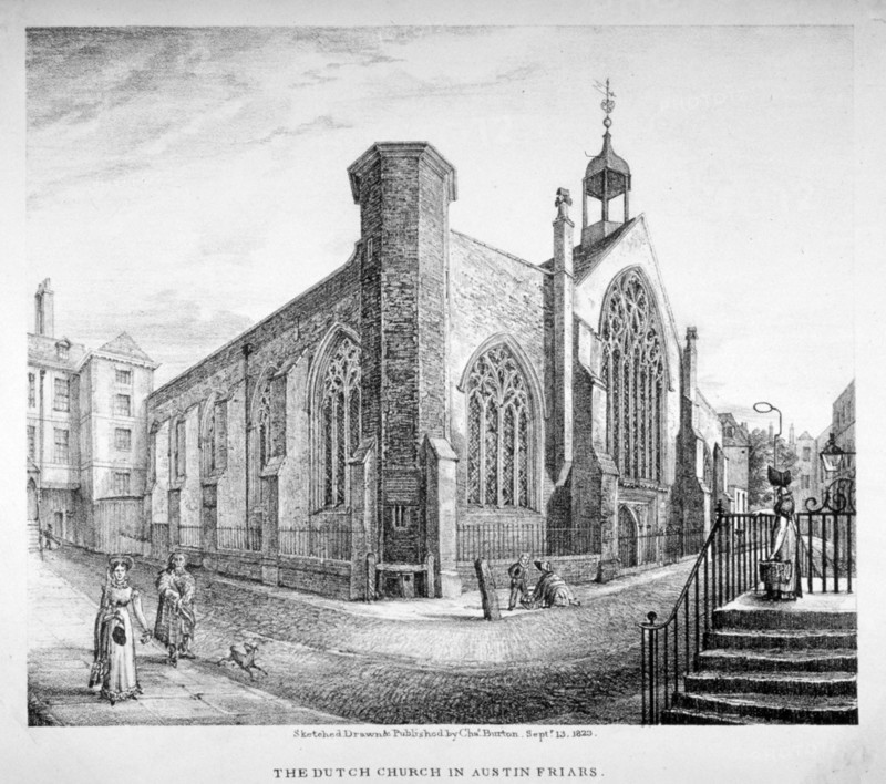 Austin Friars, City of London, 1823. Artist: Charles Burton
