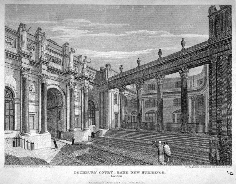 View of Lothbury Court, the Bank of England. City of London, 1809. Artist: J Burnett