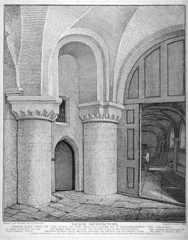 Interior view of the Church of St Bartholomew-the-Great, Smithfield, City of London, 1811. Artist: John Thomas Smith