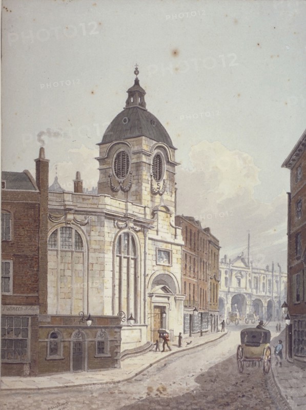 Church of St Benet Fink, Threadneedle Street, City of London, 1810. Artist: George Shepherd