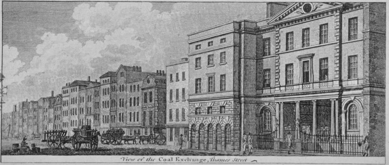 View of the Coal Exchange on Thames Street, City of London, 1794. Artist: Anon